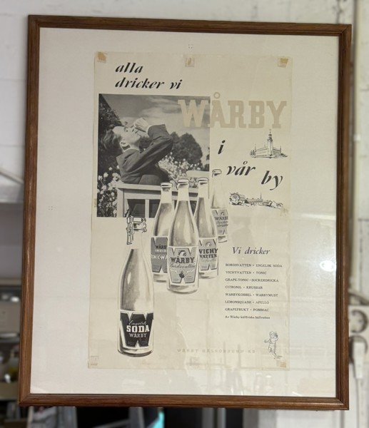 Ramad affisch, äldre, 62 x 53 yttermått