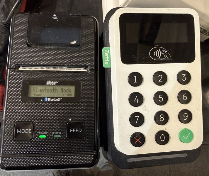 Parti, iZettle Reader 2, Star SM-S2200 kvittoskrivare, bluetooth