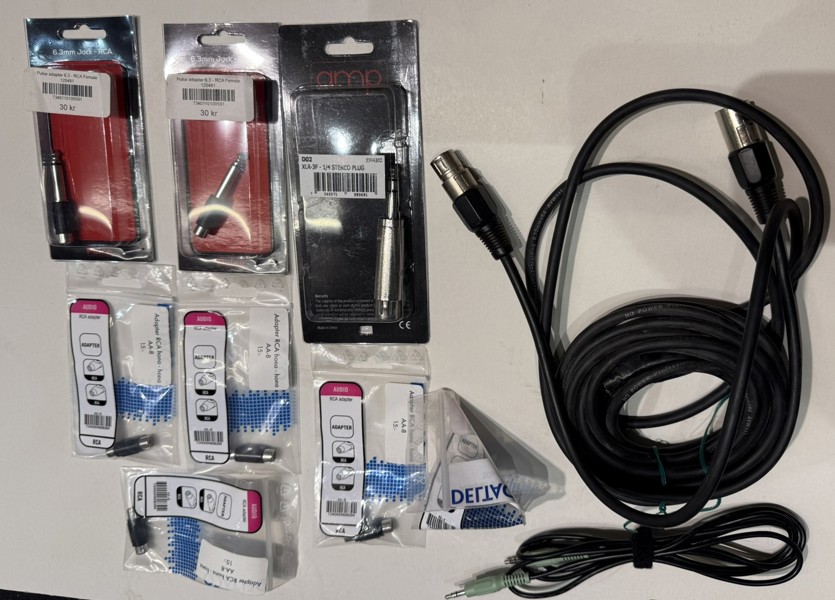 Parti, PA, stereo, kablar, komponenter