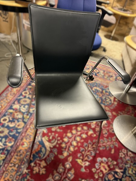 Karmstol, Domitalia, skinn, svart, italiensk