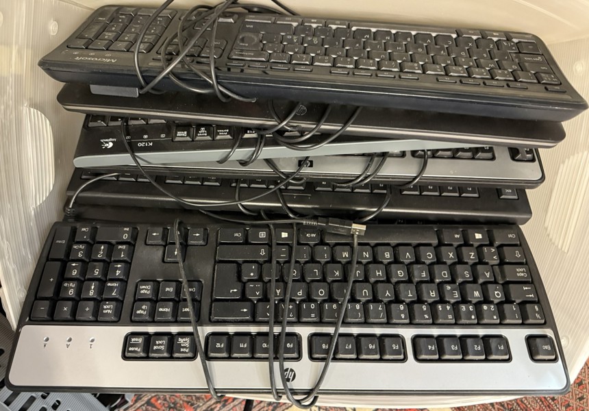 Parti, 9 st Tangentbord, USB, HP, Microsoft m.fl.