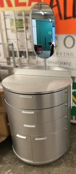 Hurts/disk m låsbara lådor, på hjul, spegel