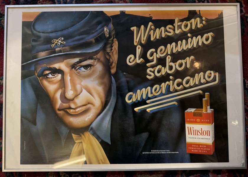 Ramad plansch "Winston"-cigaretter